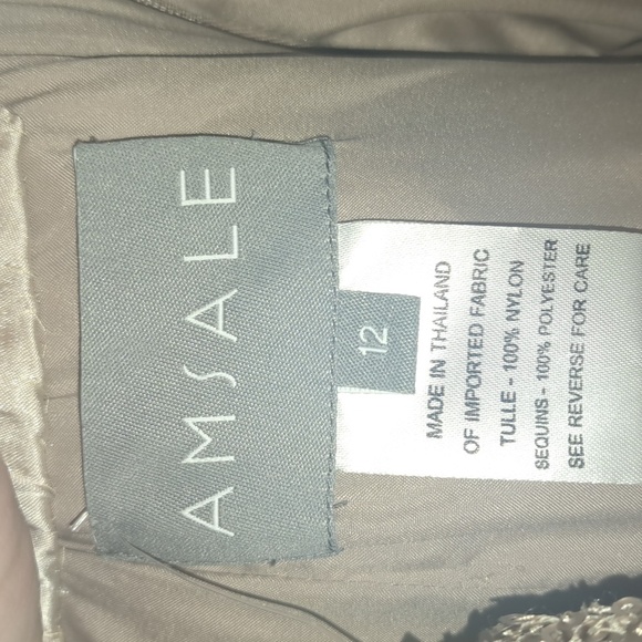 Amsale Glittering Gold Strapless Gown - Picture 3 of 3